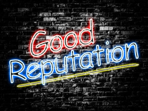 60938698 - good reputation sign on old black vintage brick wall background