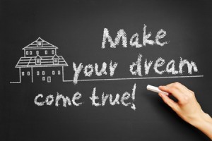 39940673 - hand writes "make your dream come true!" on blackboard